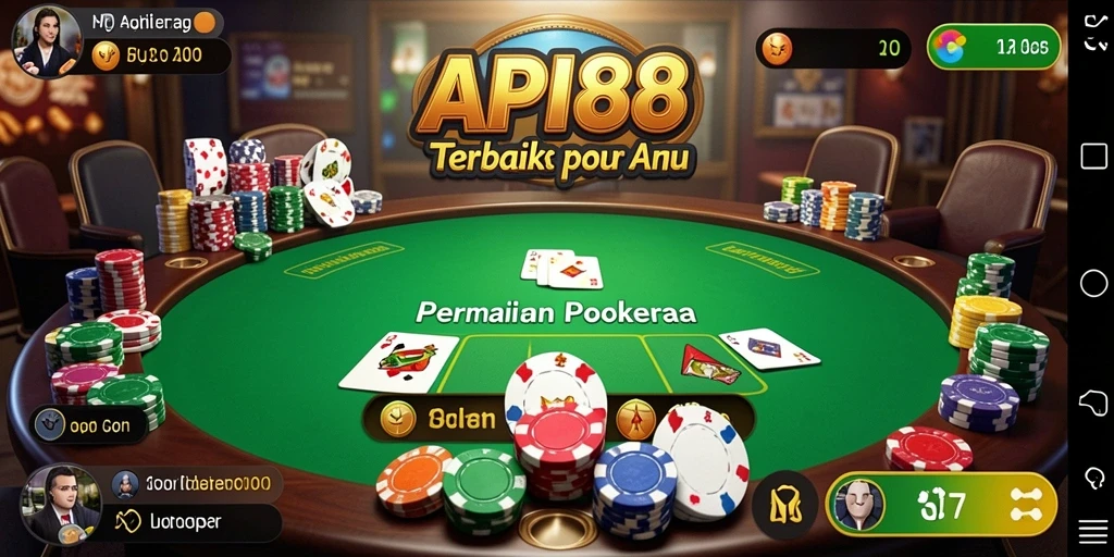 Screenshot utama API88 menampilkan gameplay Poker yang mendebarkan.