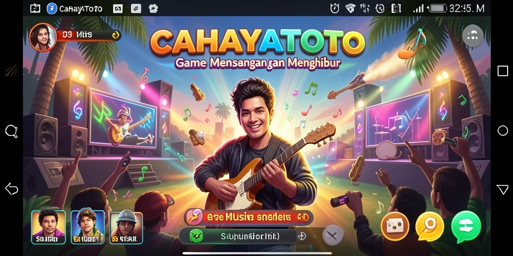 Screenshot gameplay CAHAYATOTO menampilkan pengalaman musik yang seru.