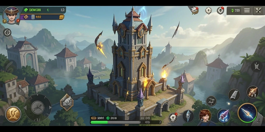 Gameplay menegangkan di DEWI288 dengan strategi pertahanan menara.