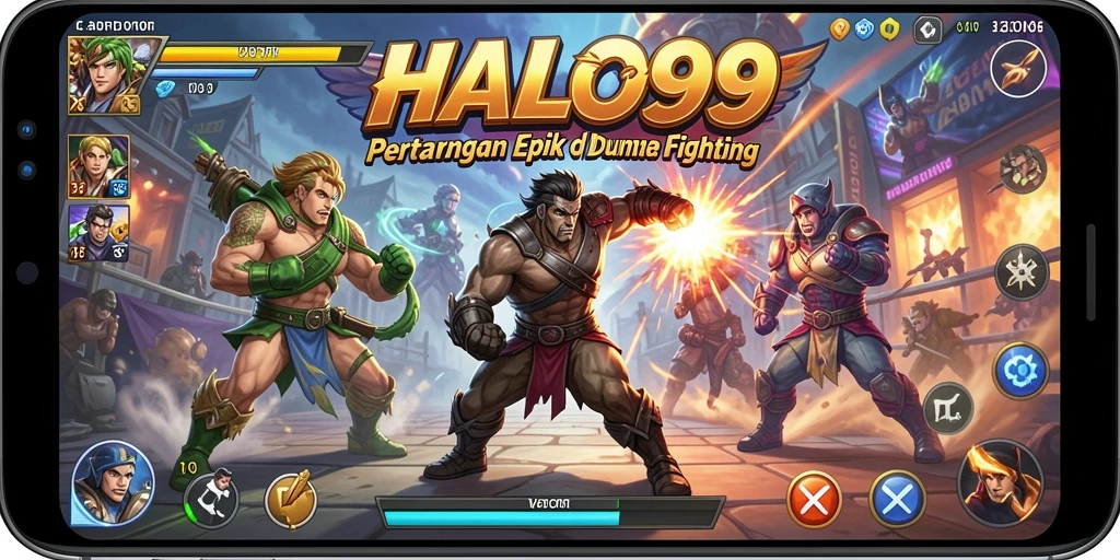 Tangkapan layar gameplay HALO99 dengan pertarungan yang intens.