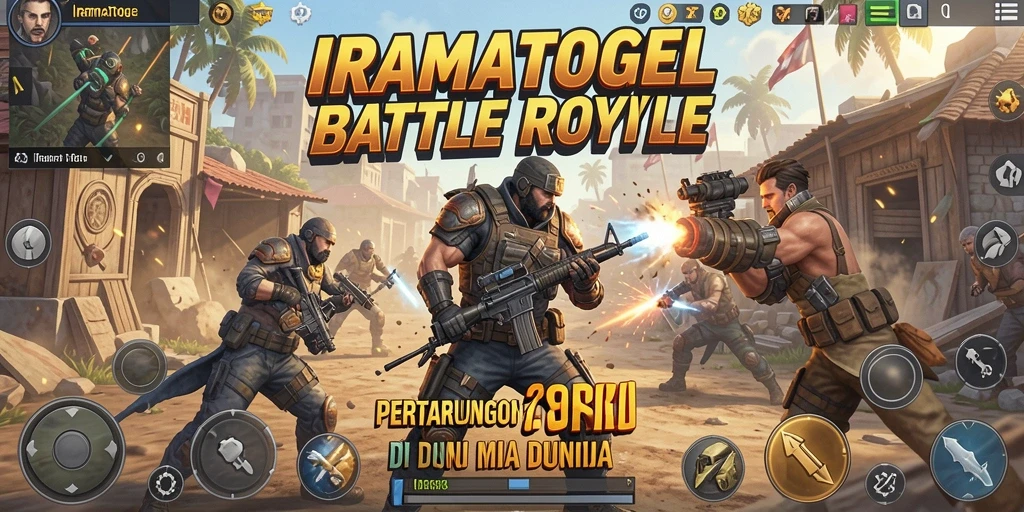 Gameplay menegangkan dalam IRAMATOGEL saat bertarung di Battle Royale.