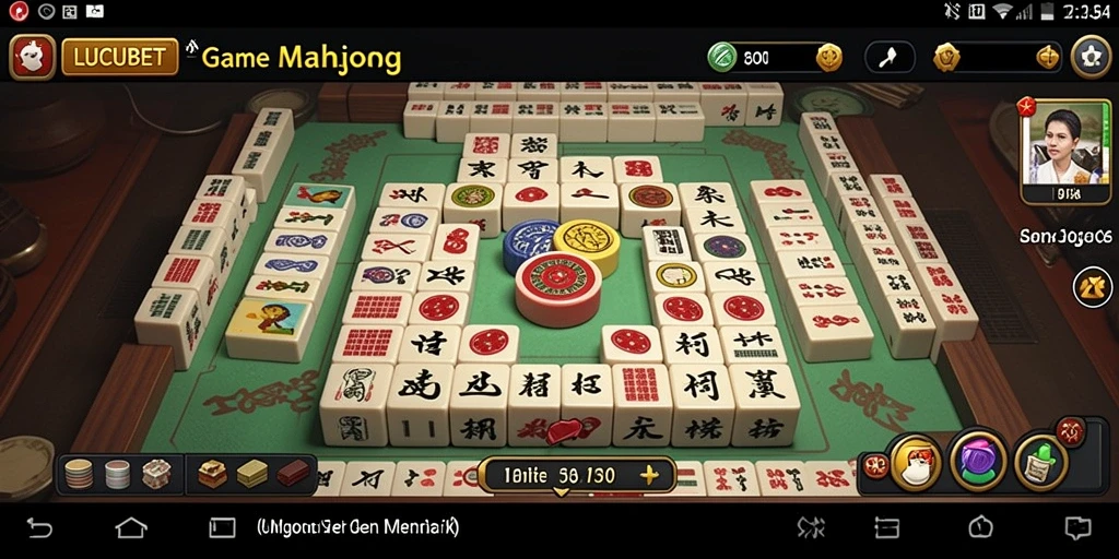 Tampilan gameplay Mahjong yang menantang di LUCUBET.