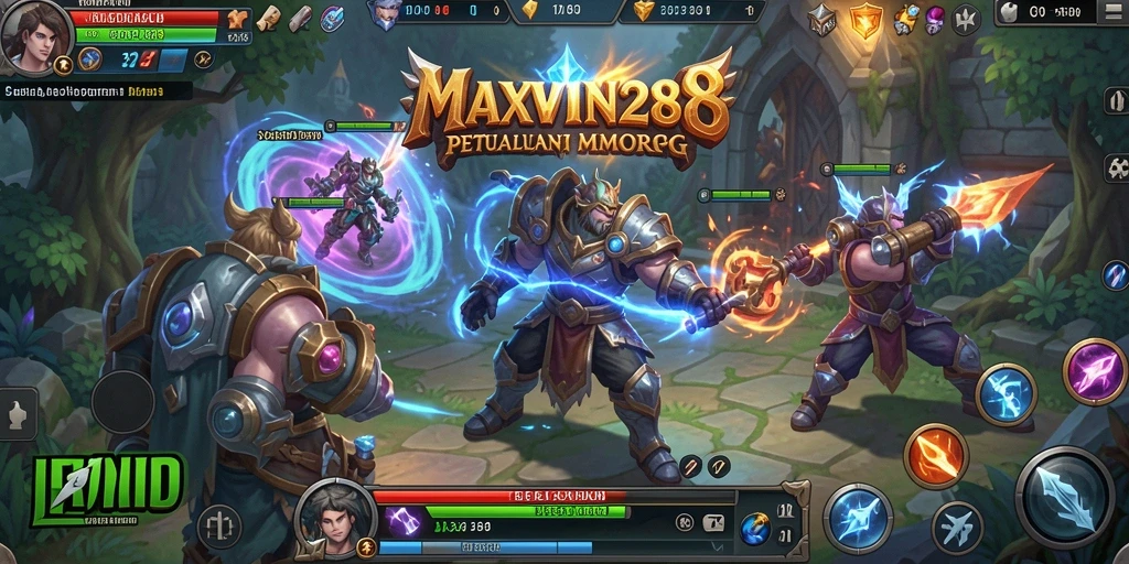 Screenshot gameplay <strong>MAXWIN288</strong> yang menunjukkan petualangan epik di dunia MMORPG.