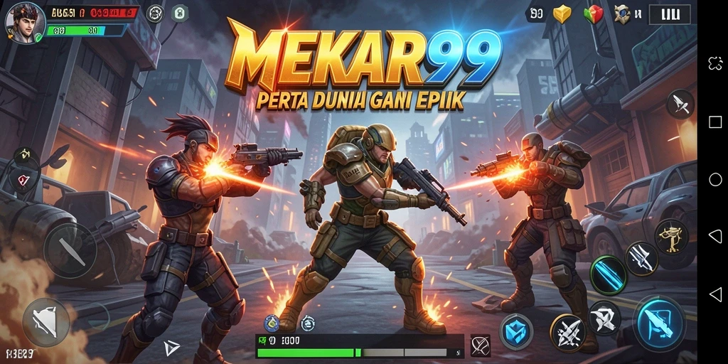 Tampilan gameplay Fighting yang intens dan mendebarkan di MEKAR99.