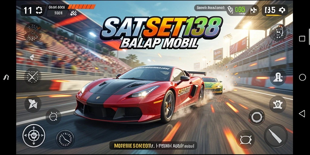 Screenshot SATSET138 menampilkan aksi balap mobil yang mendebarkan.