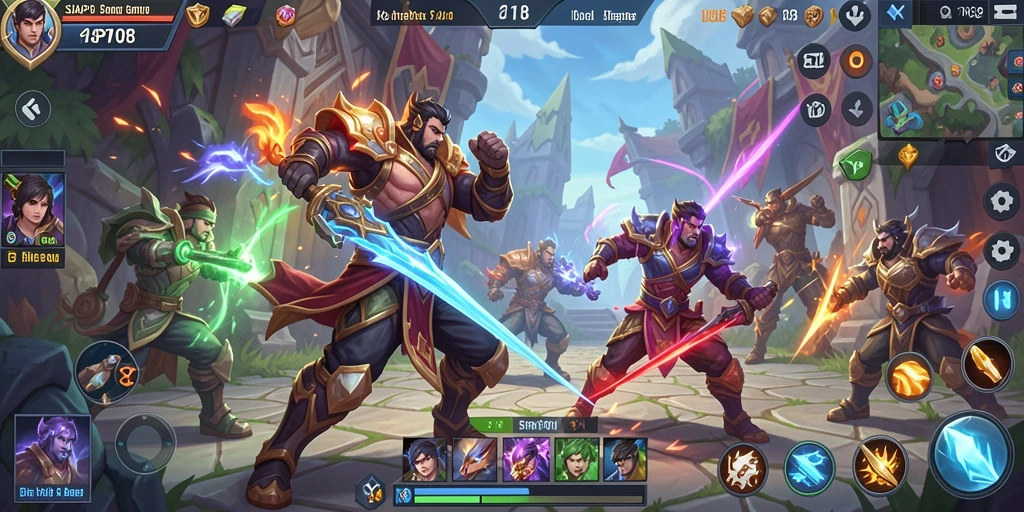Screenshot SIAP108 yang menampilkan aksi pertarungan tim.