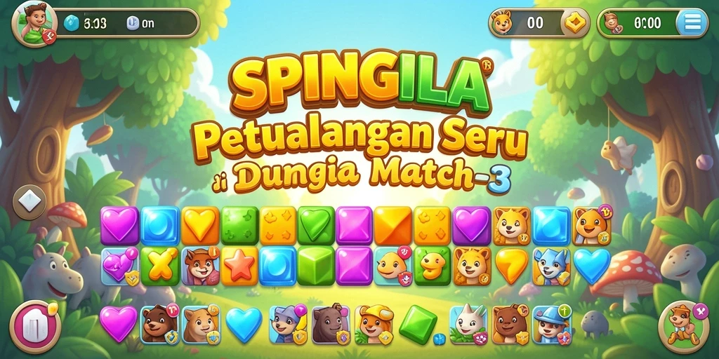 Gameplay menarik SPINGILA yang penuh warna dan tantangan Match-3.