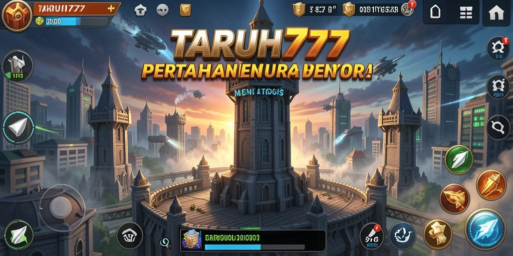 Screenshot gameplay TARUH777 yang menegangkan dengan strategi menara.