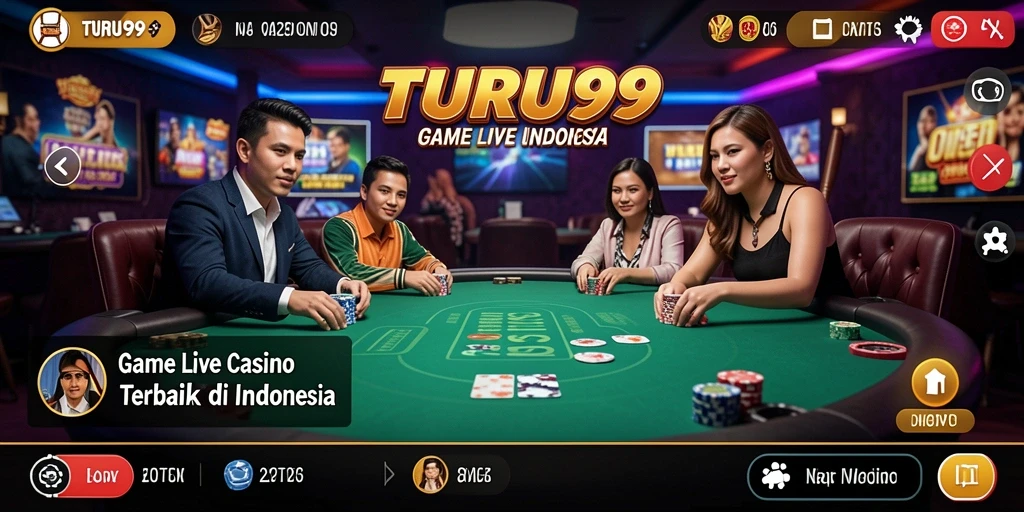Gameplay langsung yang memukau dalam aplikasi Live Casino TURU99.