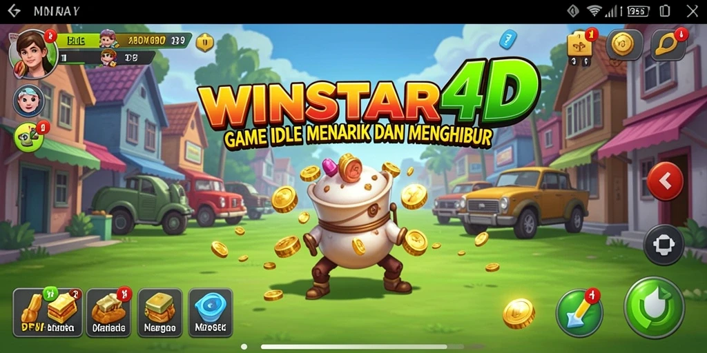 Tampilan gameplay WINSTAR4D dengan karakter yang sedang berkembang.